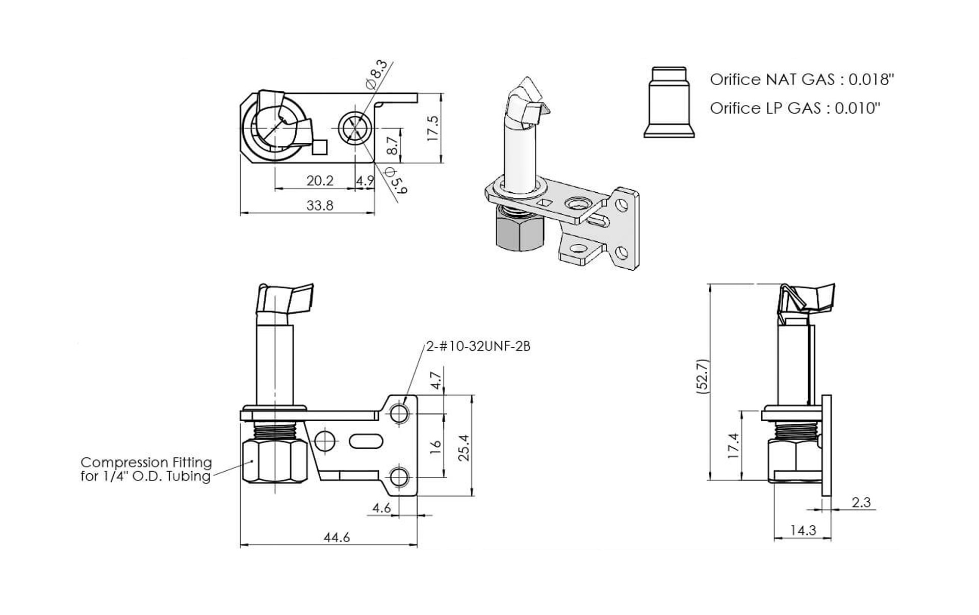 B12H5 Pilot Dimensions