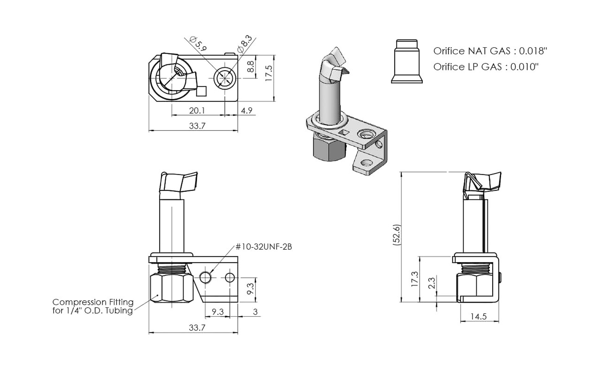 B13H5 Pilot Dimensions