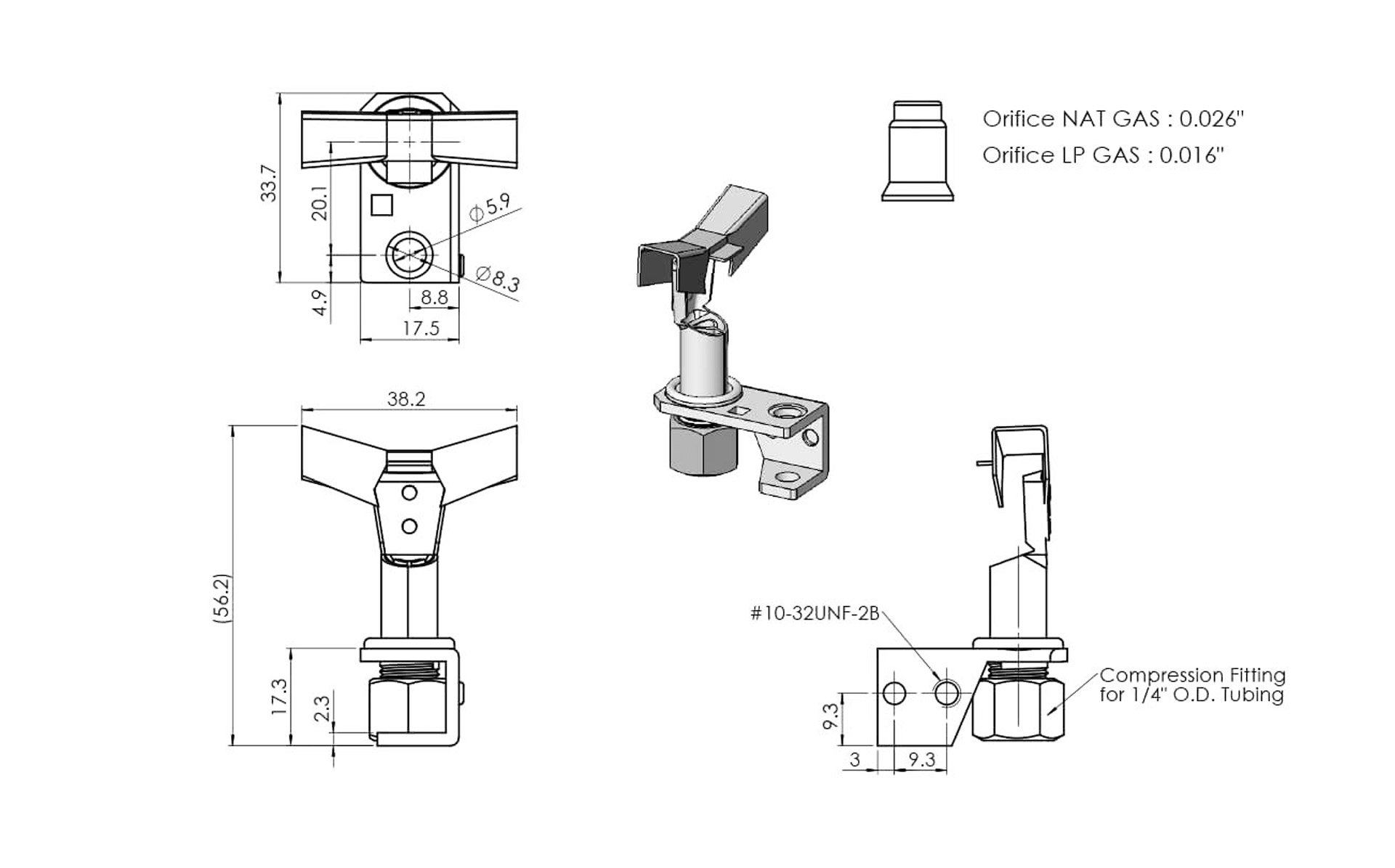 B13H6B Pilot Dimensions