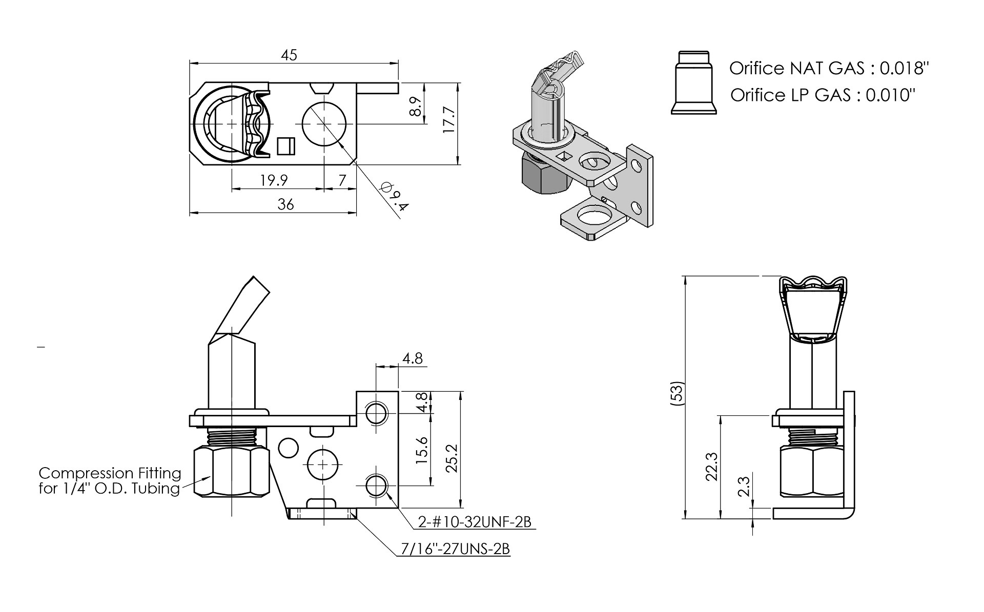 B1H2 Pilot Dimensions