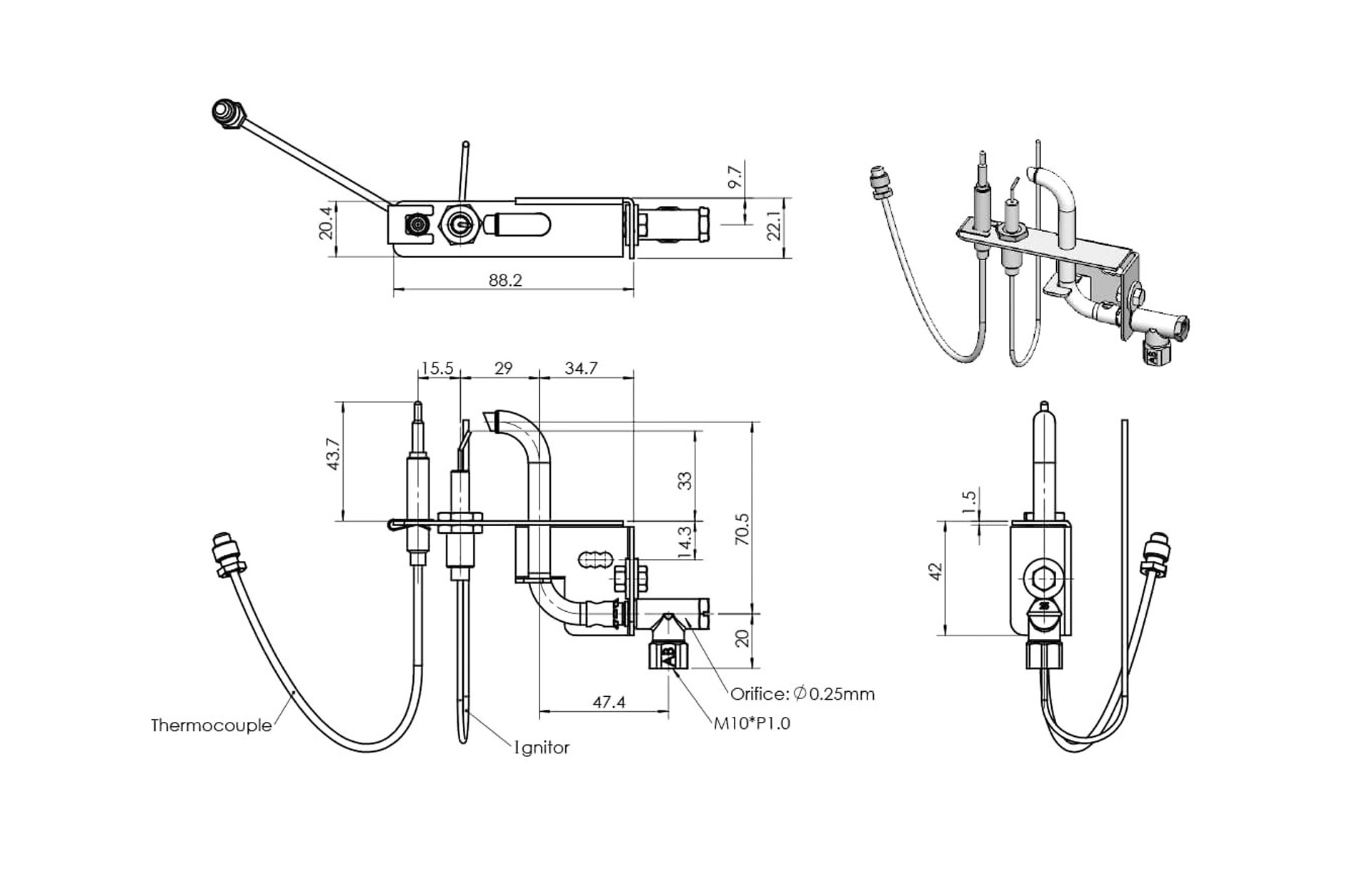 B20H8 Pilot Dimensions