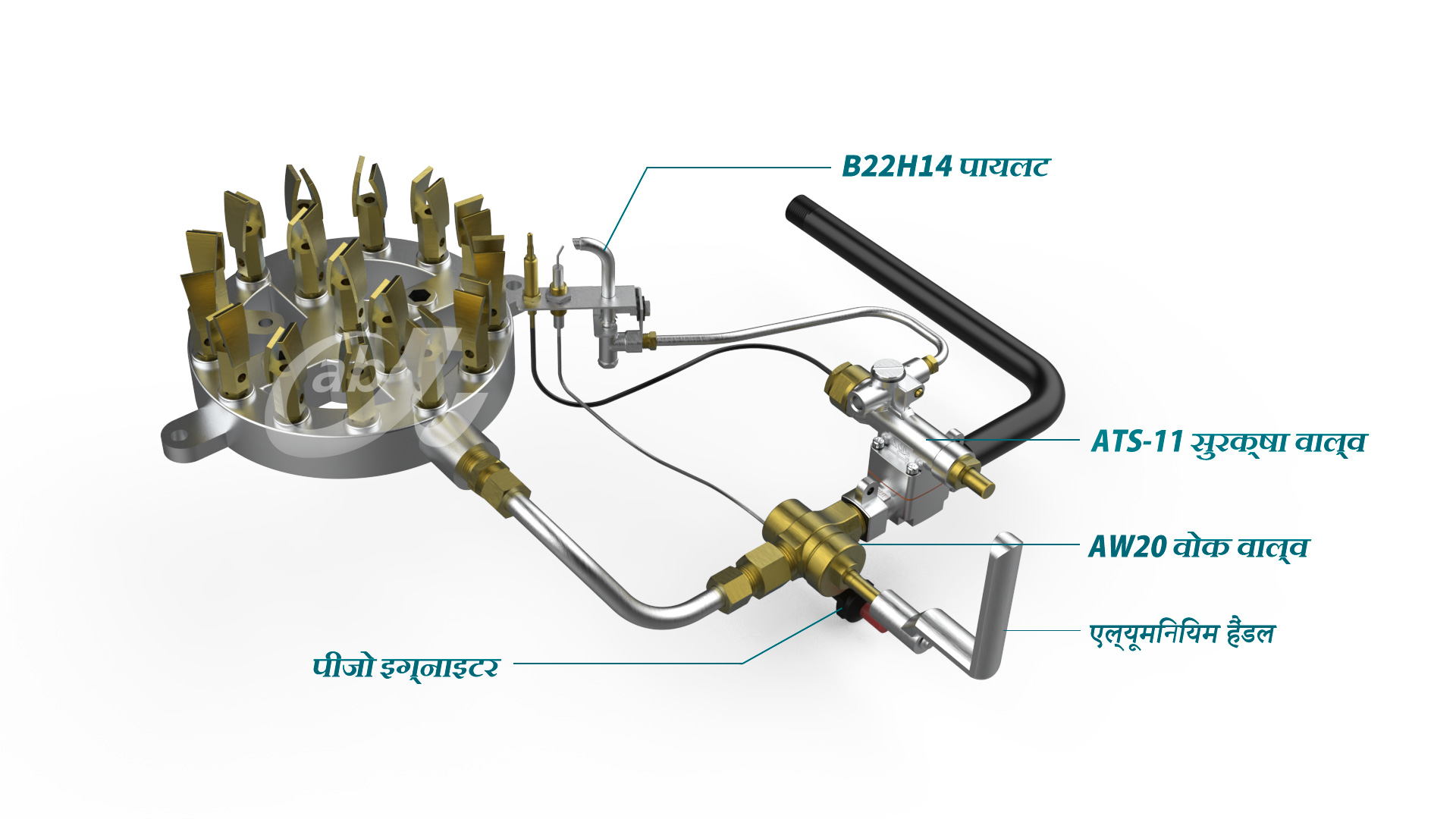 Economical Wok Solution plan is equipped with AW20 high flow 240,000 BTU Chinese wok valve and ATS-70 safety valve