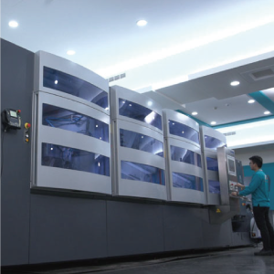 Upgraded production line with automated equipment.