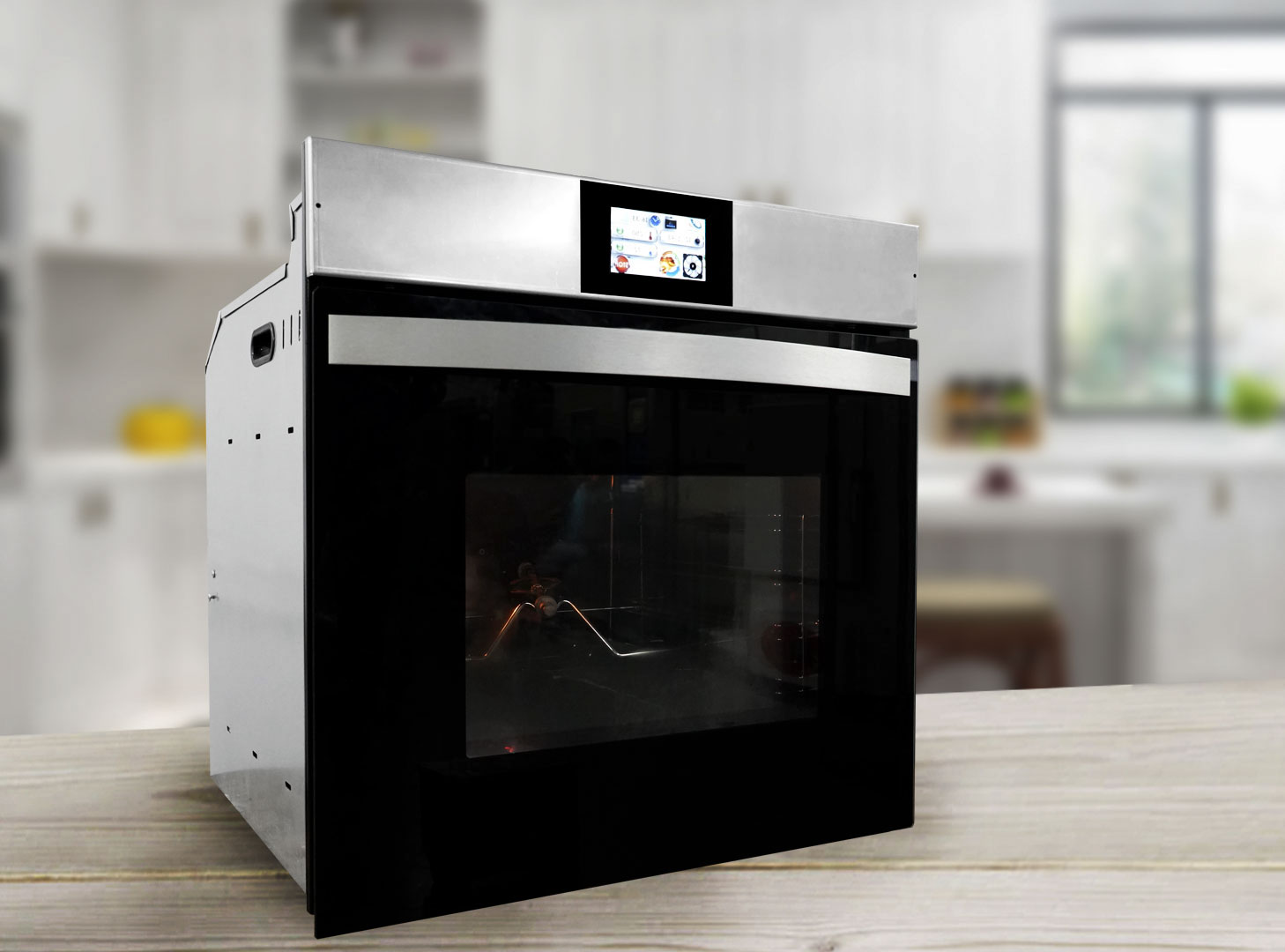 Developing electronic control manual valve and touch panel residential oven